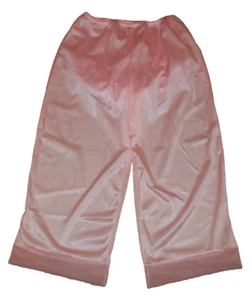 PANTY ROSA NYLON TRICOT Pettipant 2 CAPAS TRANSPARENTE POOF 7" Manga 35" LEN 32-44" ** - Imagen 1 de 6