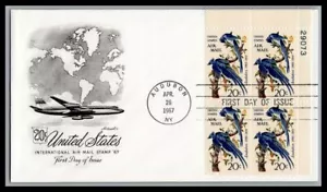 US FDC # C71 20c Audubon Artmaster Plate Block 29073 UR 1967, 9p828 - Picture 1 of 1