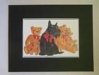 Scottie Dog and Teddy Bears  Print Matted 8 x 10  Gordon Frazier
