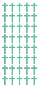 1" Mint Green Cross Stickers Envelope Seals Religious Church School arts Crafts - Picture 1 of 1