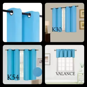 1/2pc 100% HEAVY THICK BLACKOUT THERMAL SHORT PANELS WINDOW CURTAIN OR VALANCE - Picture 1 of 113