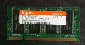 Hynix 512MB Memory DDR-333MHz PC-2700-S 200-Pin RAM SO-DIMM HYMD564M646B6-J AA - Picture 1 of 1