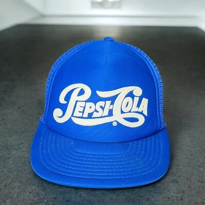 Gorra de béisbol vintage Pepsi Cola azul y blanca malla SnapBack camionero Speedway Foto 1 de 4