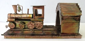 Vtg Tin Berkeley Designs Chattanooga Choo Choo Copper Music Box Train Station - Picture 1 of 5