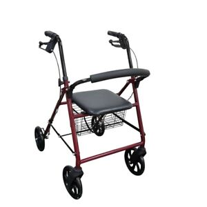 NEW Lightweight Rollator Walker With Wheels and Soft Seat with 8" Wheels