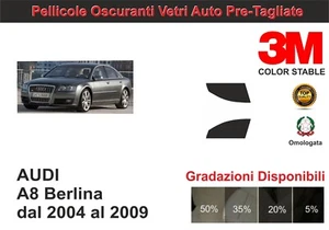 pellicola oscurante vetri audi a8 berlina dal 2004 al 2009 kit anteriore - Imagen 1 de 1