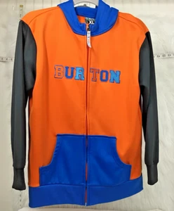 Burton Snowboarding Dry Ride Multicolor Full Zip Hooded Jacket Boys XL Orange - Picture 1 of 7