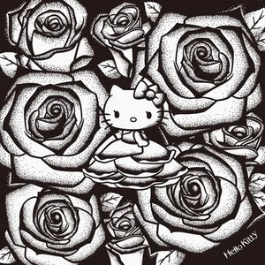 Hello Kitty Gothic Canvas Print Wall Art Board Poster Picture Sanrio Japan  - Picture 1 of 4