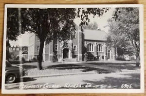 Iglesia Metodista Nevada Iowa IA Foto Real Postal 1958 - Imagen 1 de 1