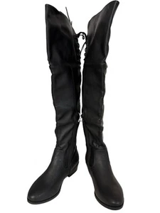 DREAM PAIRS Women's Size 7.5 Black Low Heel Over The Knee Boots NEW - Picture 1 of 6