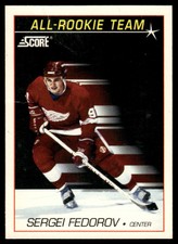 1991-92 Score American All-Rookie Team #352 Sergei Fedorov Detroit Red Wings