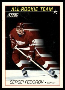 1991-92 Score American All-Rookie Team #352 Sergei Fedorov Detroit Red Wings