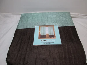 NEW HOTEL LUXURY Drapery WINDOW PANELS Two-54"X90" - Sage Green and Chocolate - Picture 1 of 4