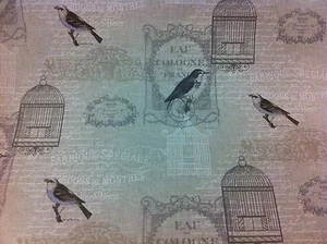 Jaulas para pájaros Fryetts Vichy vintage. Cortina/tapicería de tela de algodón grueso - Imagen 1 de 2