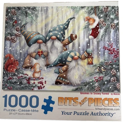 Rompecabezas Gnomos en Bosque Nevado 1000 piezas por trozos y piezas Foto 1 de 4