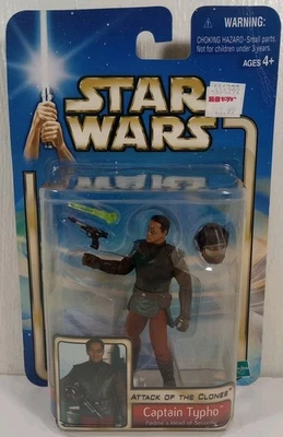 * Figura Capitán Typho Star Wars El Ataque de los Clones 2002 Hasbro Nueva en Caja Foto 1 de 4