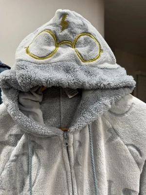 Wizarding World Women's Harry Potter One-Piece Hooded Pajama Sleepwear Gray-M - Image 1 of 4