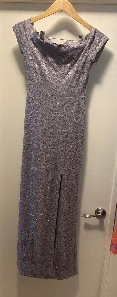 Windsor Lillian festliches Spitzenkleid mit hohem Schlitz silbergrau Spitze Glitzer Urlaub - Bild 1 von 4