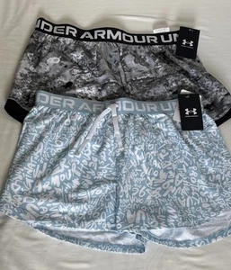  Lot Of 2 Under Armour Girl’s XL Running Shorts - Black, blue, White  (16) - Picture 1 of 9