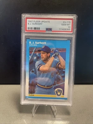 1987 Fleer Update B.J. Surhoff #U-115 GEM MT PSA 10 - Image 1 of 2