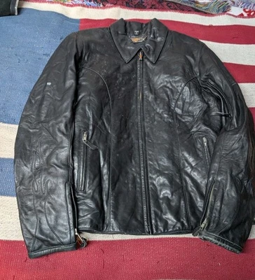 CHAQUETA MOTO POWER TRIP Forrada Cuero Cremallera Ventilaciones y Forro Malla M Foto 1 de 4