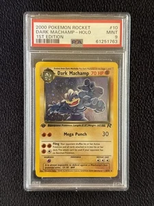 PSA 9 1ª Edición Dark Machamp 10/82 Team Rocket Holo - Imagen 1 de 2