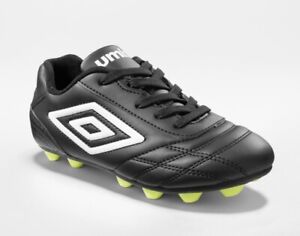 New In Box Umbro Soccer Finale Cleats Black Umbro logo black and green Kid’s 11