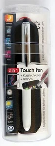 Online® 3 in 1 Multi Touch Pen weiß rot/blau schreibend mit echtem Lederetui - Bild 1 von 6