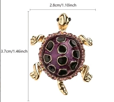 Broche prendedor tortuga púrpura joyería de moda NUEVO ENVÍO GRATUITO 1,5 pulgadas Foto 1 de 2