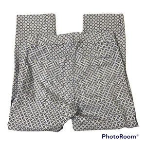 Cynthia Rowley Capri Cropped Pants Size 2 Blue White Print Women - Picture 1 of 11