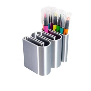 Pen and Pencil Organizer Makeup Brush Holder | Silver | Made in USA by Quetzal - Picture 1 of 9