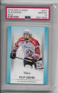 2016-17 Czech OFS Classic Series 1 #277 Filip Zadina  PSA 10 Mint Blue 1 of 50