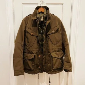 Burberry Brit Military Field Chore Jacket Green Pockets Size XL with Vest - Picture 1 of 24
