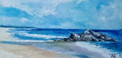 YARY DLUHOS Grecia Mar Mediterráneo Isla Griega Arte Original Pintura al Óleo Foto 1 de 4