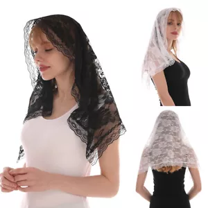 Women Church Wedding Mantilla Lace Mass Head Covering Catholic Chapel Veil UK - Picture 1 of 25