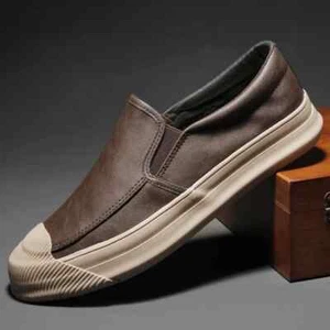 Herren Leder formelle Schuhe rutschfest bequem lässig leicht flach Slipper - Bild 1 von 24