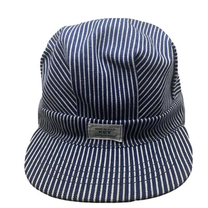 Cappello conduttore treno ferrovie imperiali vintage chiave cappello abbigliamento da lavoro a righe made in USA - Foto 1 di 12