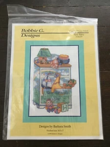 Bobbie G Designs New Baby Counted Cross Stitch Kit Vintage 1999 Barbara Smith - Picture 1 of 4