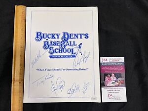 Tony Kubek + 5 Others Signed Bucky Dent Baseball Program Cover JSA COA AA 91923