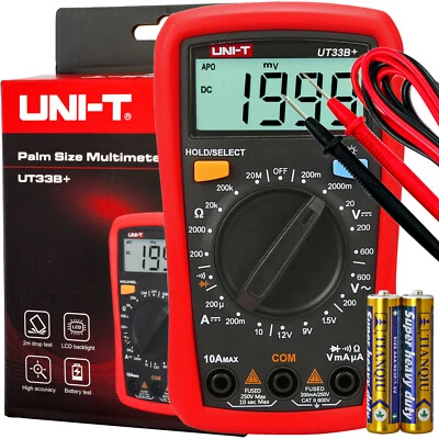 Unit UT33B+ Digital Multimeter Strommessgerät AC/DC batterie OHM A V widerstand - Bild 1 von 4