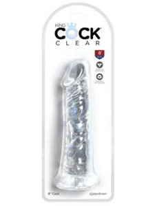 KING COCK 8 in. Clear REALISTIC DILDO - Picture 1 of 2