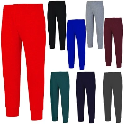 Jogging Bottoms Boys Girls Kids Plain School Sports Tracksuit Joggers Fleece PE - Image 1 of 2