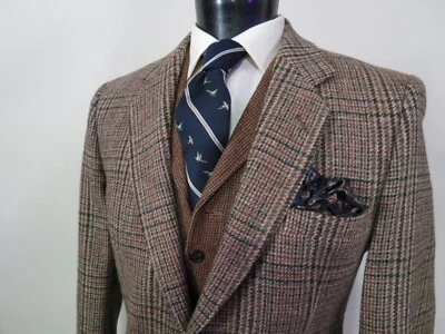 Como Nuevo B Flecha Dorada Savile Row Sastrería Tweed Pesado Lateral Vente Abrigo Deportivo 42 R Foto 1 de 4
