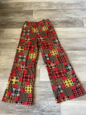 Vintage Reworked Wide Leg All Over Print Pants Floral Adult Unisex Sz 27 - Image 1 of 4