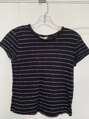 MADEWELL Black top with white pin stripe size XXS GUC - Image 1 of 2