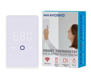 MAXKOSKO WiFi Smart Thermostat for Electric Floor Touchscreen LED Display - Picture 1 of 7