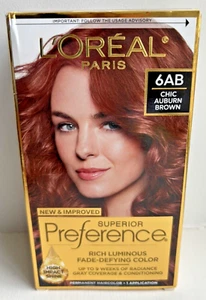 Loreal Superior Preference Hair Color Dye CHIC AUBURN BROWN 6AB - Picture 1 of 6