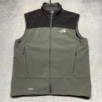 The North Face Apex Vest Men's XL Gray Fleece Lined Logo Mock Neck Full Zip - Image 1 of 4