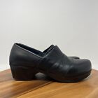 Dansko Women's Tenley Pump Size EU 38 Block Heel Slip On Shoe Black Leather