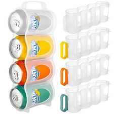 4 Pack Portable Soda Can Organizer for Refrigerator Beer Can Holder Sliding Rack
